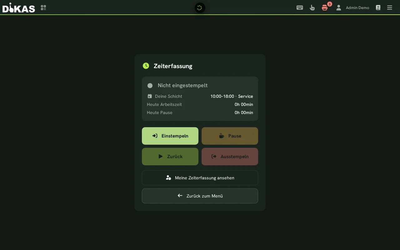 POS — Zeiterfassung Stempeln