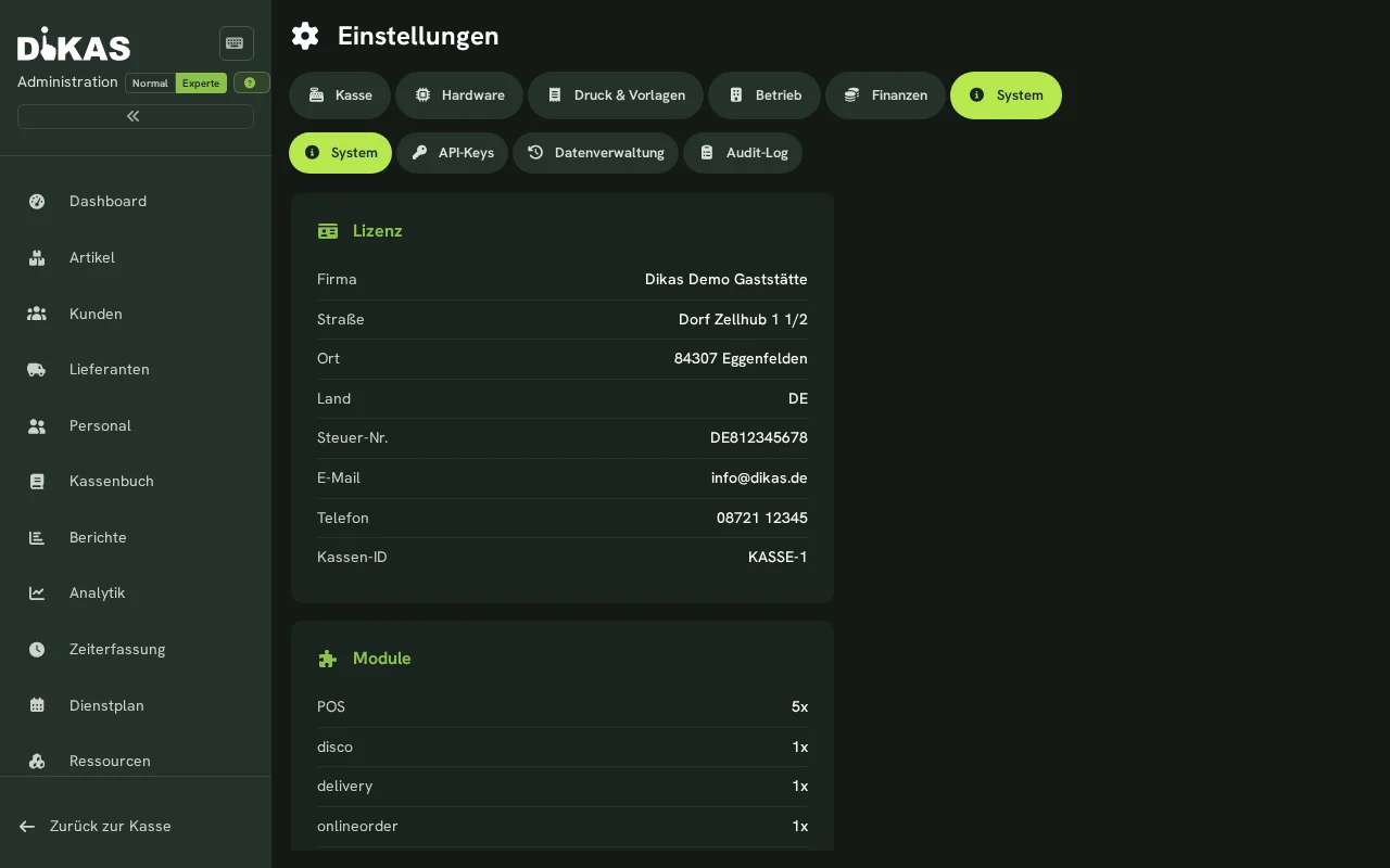 System-Einstellungen